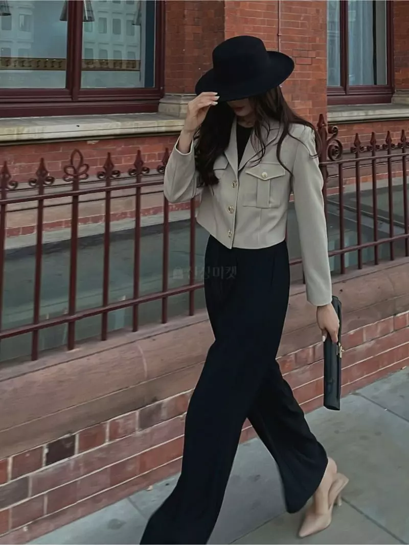 Theany - Korean Women Fashion - #womensfashion - Double Crop Jacket - 7