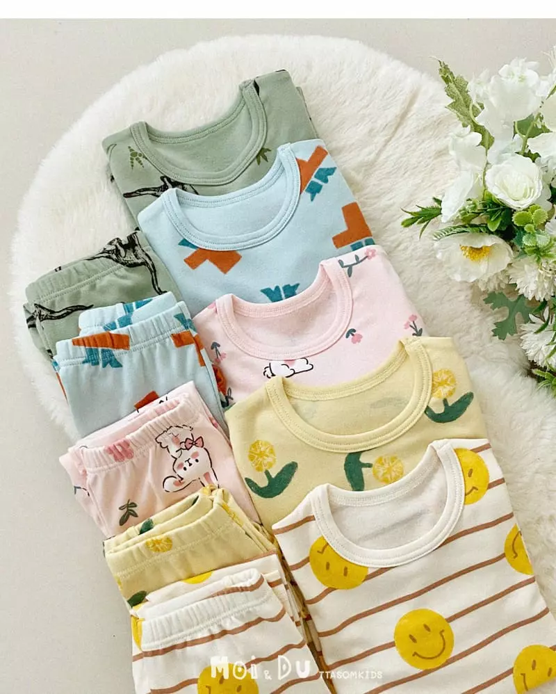 Ttasom - Korean Children Fashion - #childofig - Line Dino Modal Span Easywear