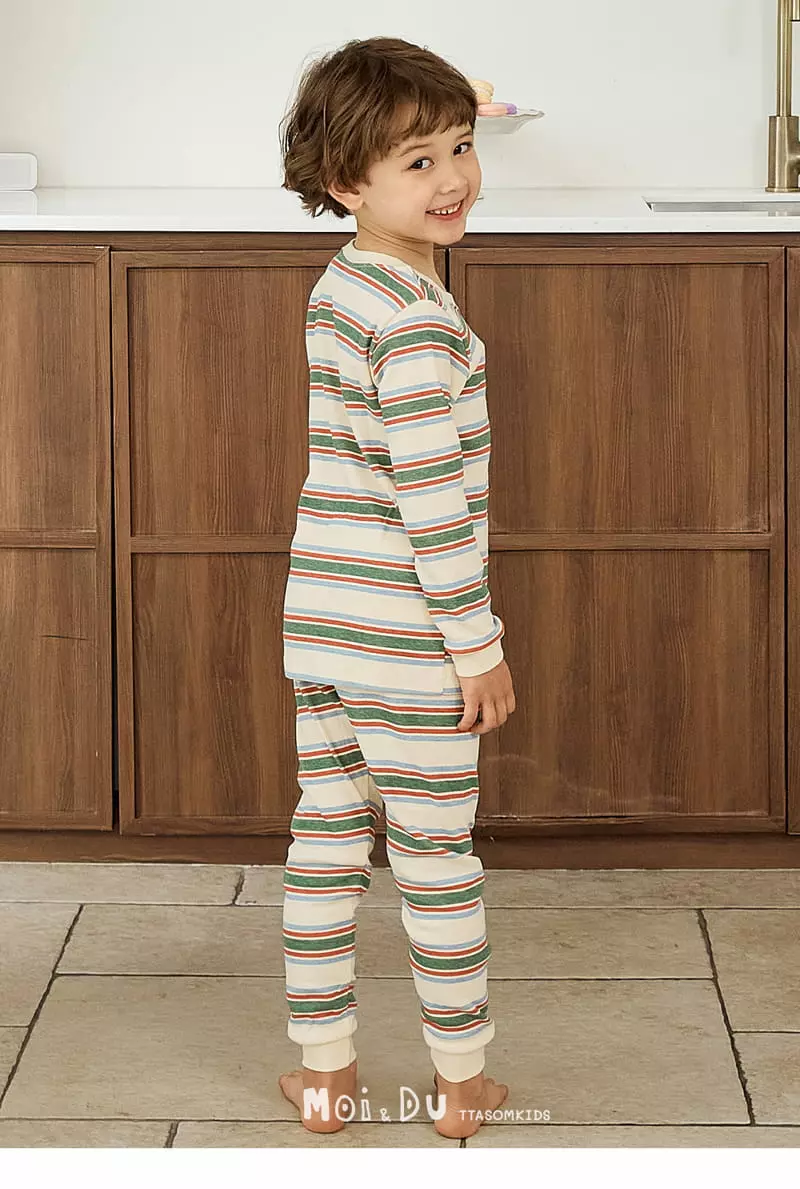 Ttasom - Korean Children Fashion - #childrensboutique - Stripe Green 30 Fraise Easywear - 5