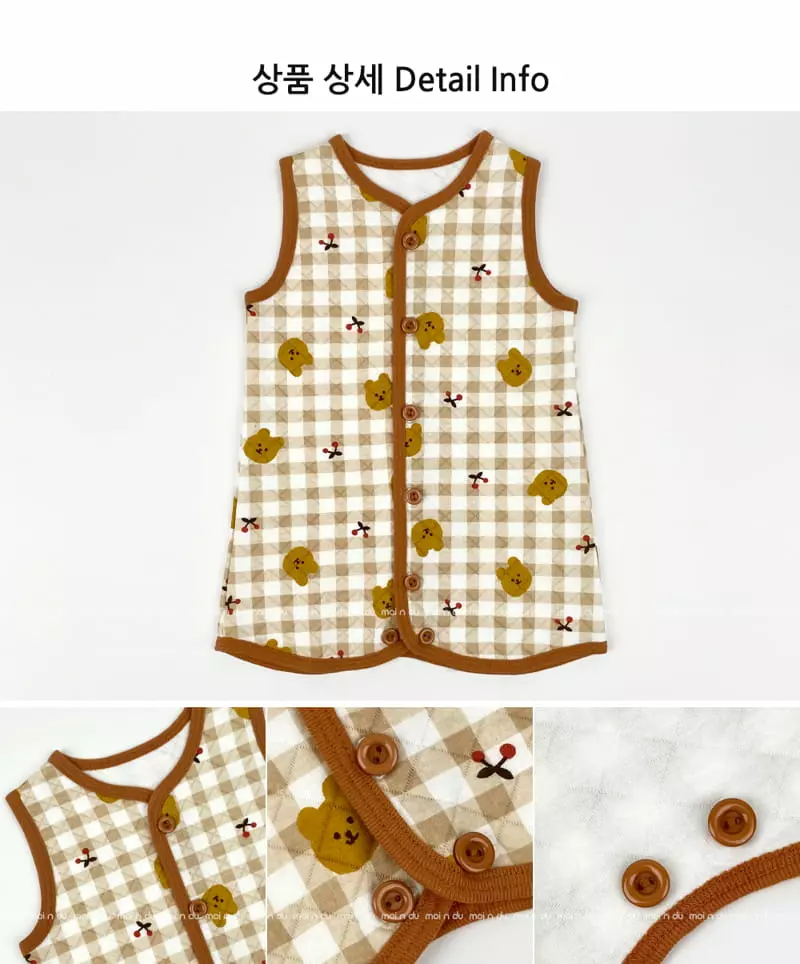 Ttasom - Korean Children Fashion - #designkidswear - Petit Cherry Bear Sleepvest - 8