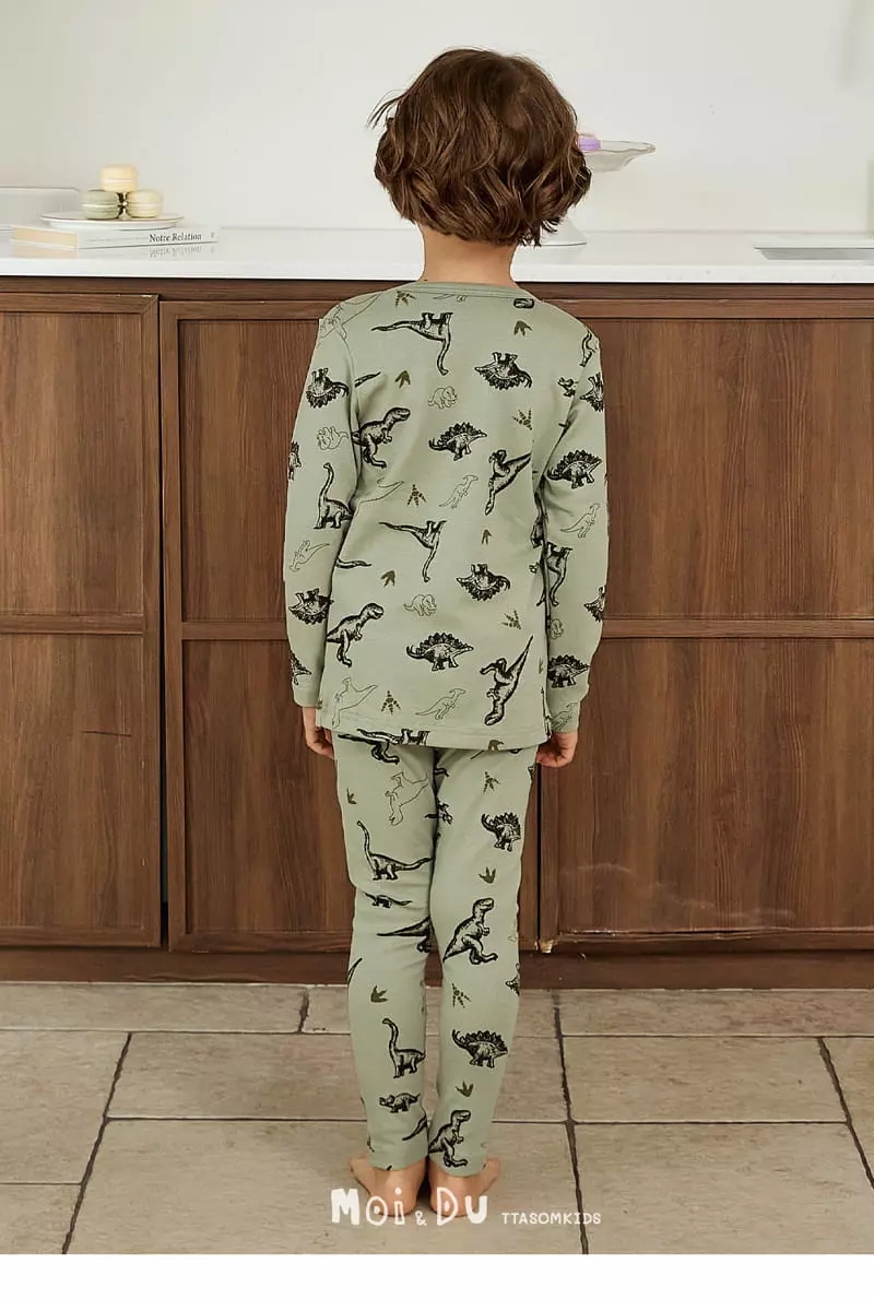 Ttasom - Korean Children Fashion - #kidsshorts - Line Dino Modal Span Easywear - 6