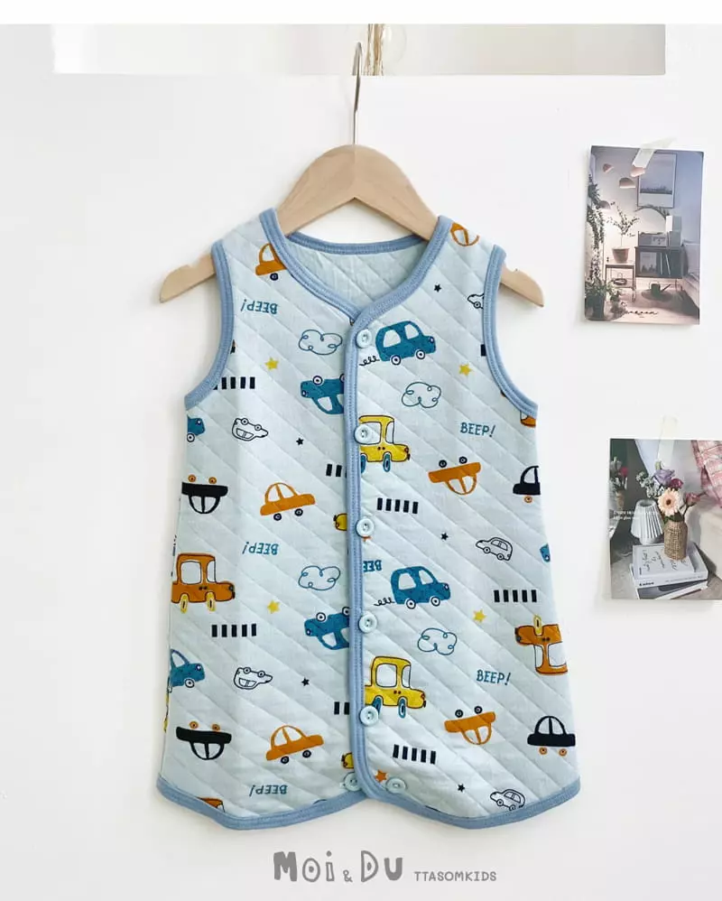 Ttasom - Korean Children Fashion - #littlefashionista - Little Car Sleepvest