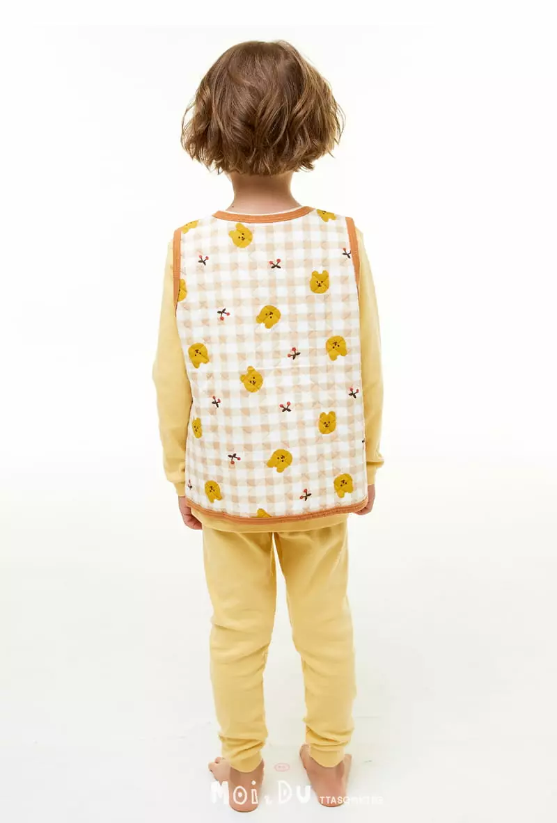 Ttasom - Korean Children Fashion - #minifashionista - Mini Check Bear Half Sleepvest - 6
