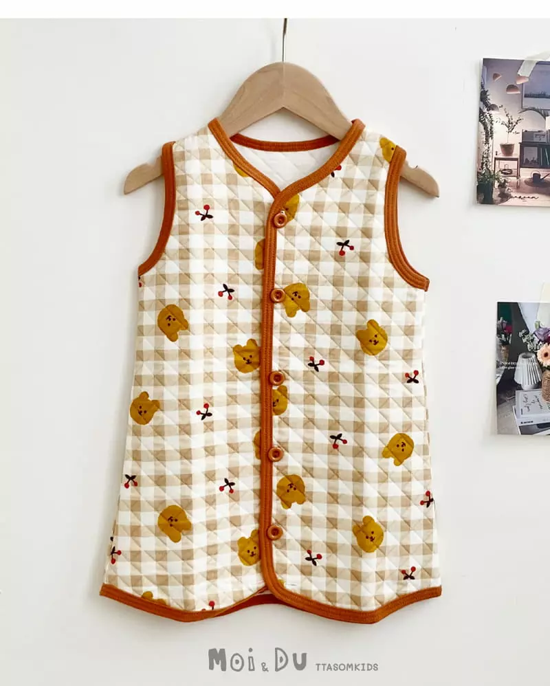 Ttasom - Korean Children Fashion - #minifashionista - Petit Cherry Bear Sleepvest