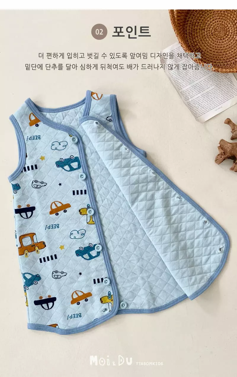 Ttasom - Korean Children Fashion - #minifashionista - Little Car Sleepvest - 4