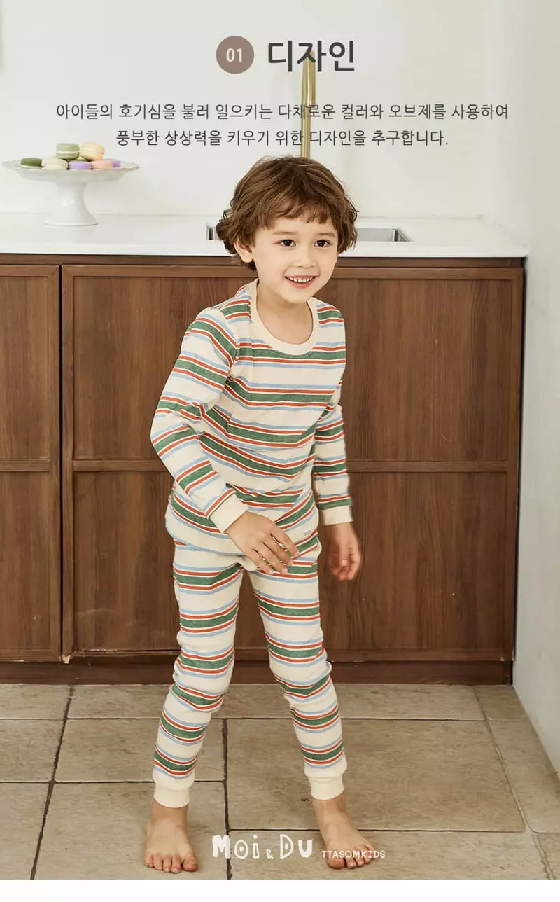 Ttasom - Korean Children Fashion - #prettylittlegirls - Stripe Green 30 Fraise Easywear - 2