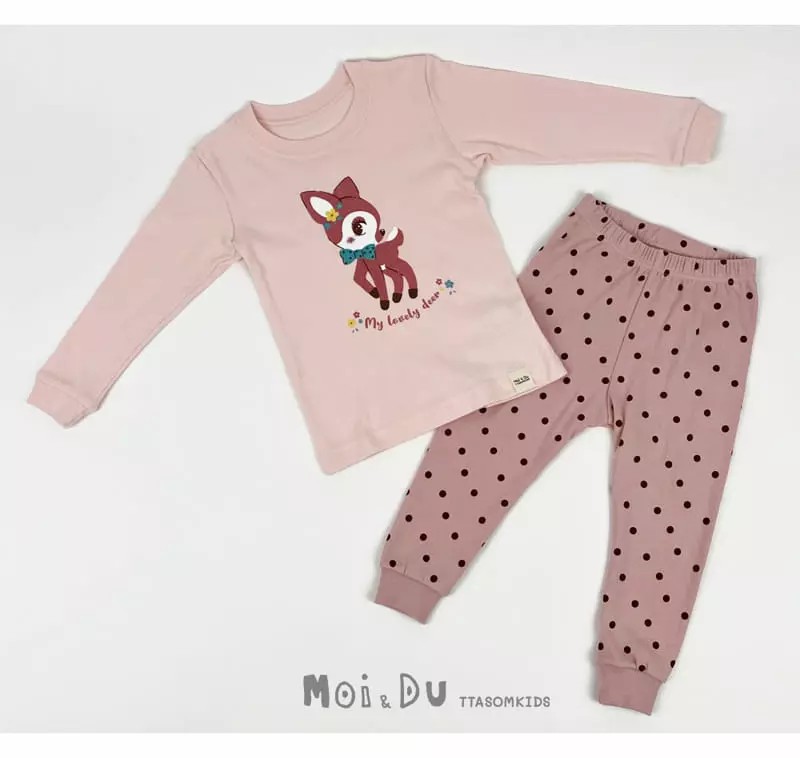 Ttasom - Korean Children Fashion - #stylishchildhood - Pink Deer 30 Fraise Easywear