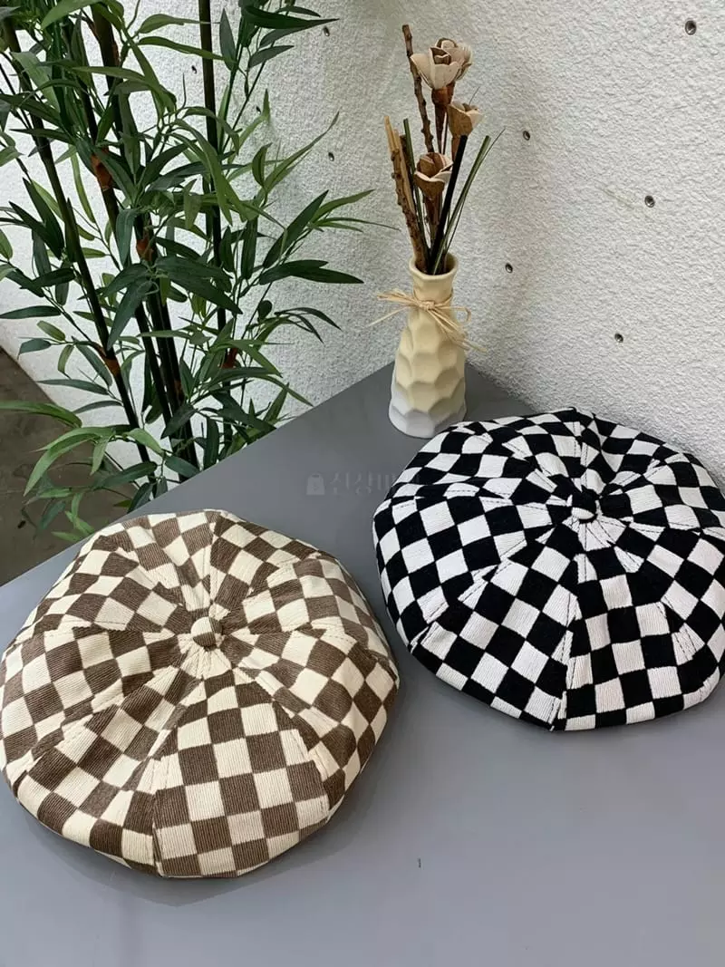Two J - Korean Women Fashion - #womensfashion - Chess Beret Hat - 6
