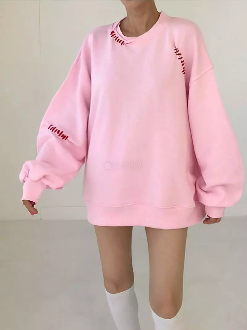 Twomoon - Korean Women Fashion - #momslook - Tonton Stitch Sweatshirt - 5