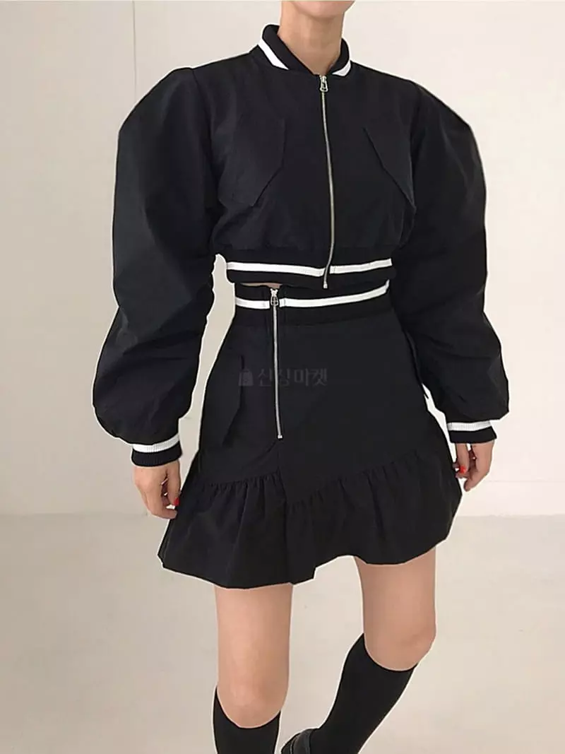 Twomoon - Korean Women Fashion - #momslook - Crop Jacket - 3