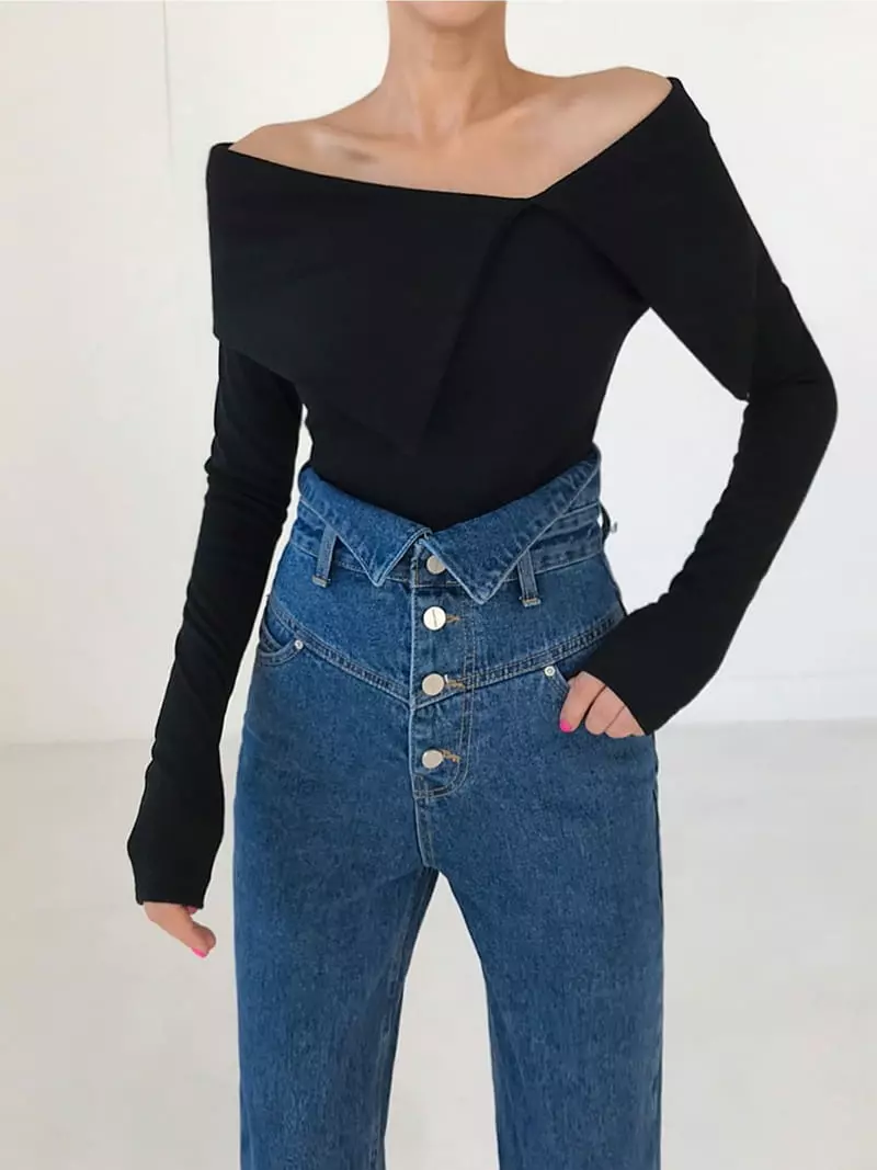 Twomoon - Korean Women Fashion - #momslook - Wing Shoulder Tee - 3