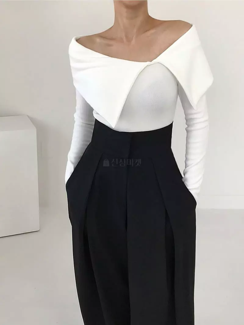 Twomoon - Korean Women Fashion - #momslook - Wing Shoulder Tee - 5