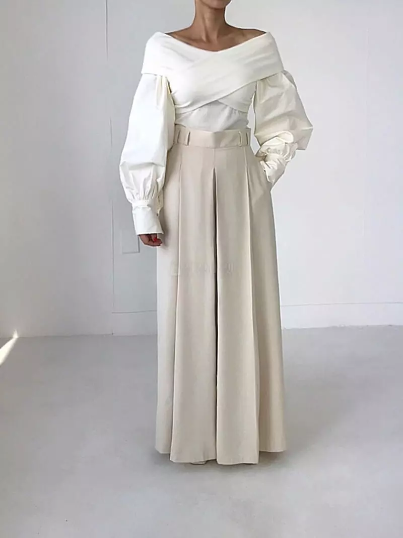 Twomoon - Korean Women Fashion - #momslook - Wide Pleats Pants - 3