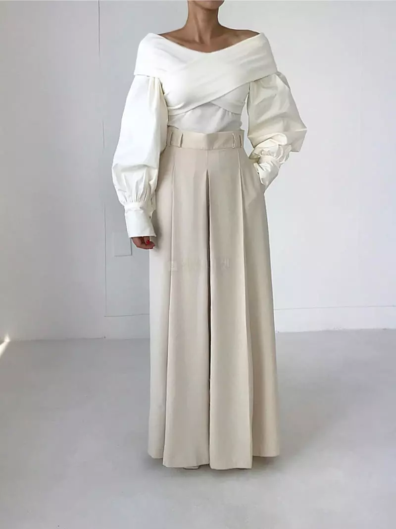 Twomoon - Korean Women Fashion - #womensfashion - X Drape Blouse - 4