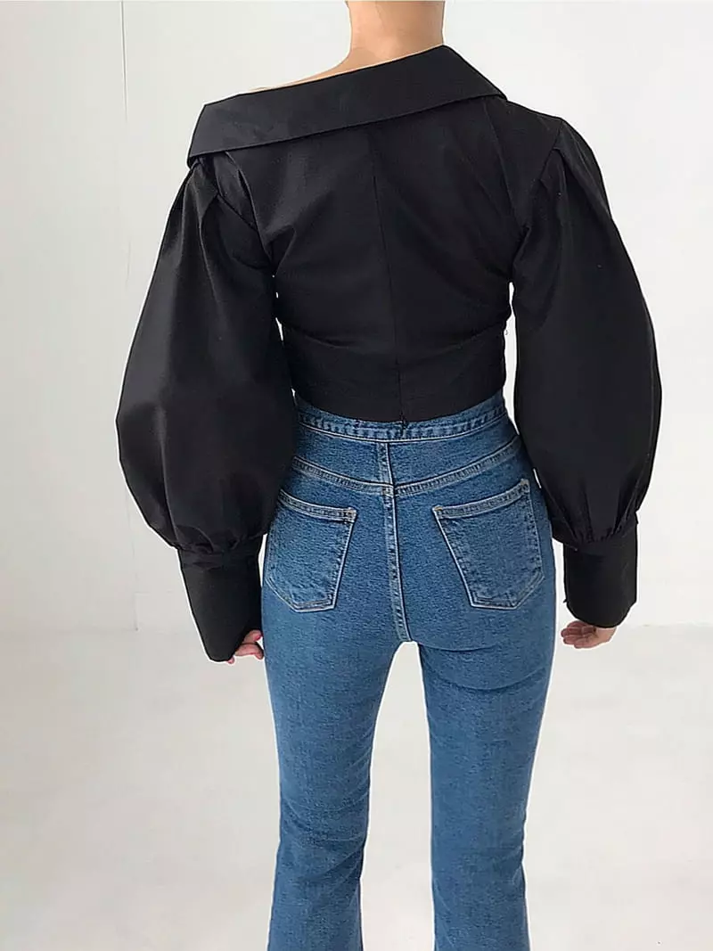 Twomoon - Korean Women Fashion - #momslook - Unbal Wrap Blouse - 5