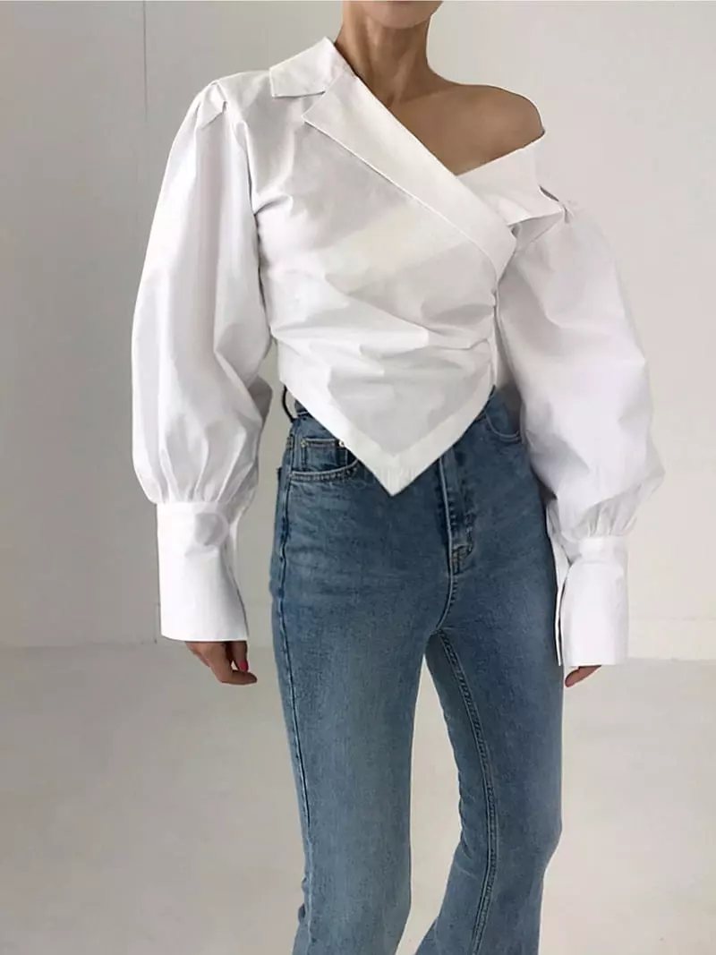 Twomoon - Korean Women Fashion - #momslook - Unbal Wrap Blouse - 7