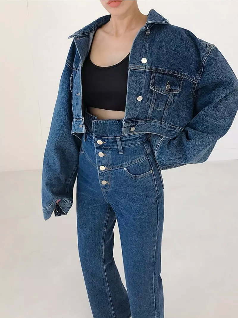 Twomoon - Korean Women Fashion - #momslook - Under Denim Jacket - 7