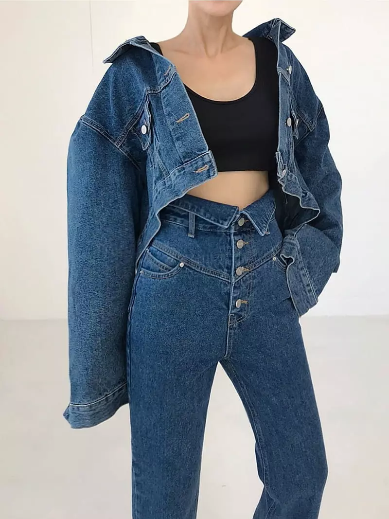 Twomoon - Korean Women Fashion - #momslook - Under Denim Jacket - 8