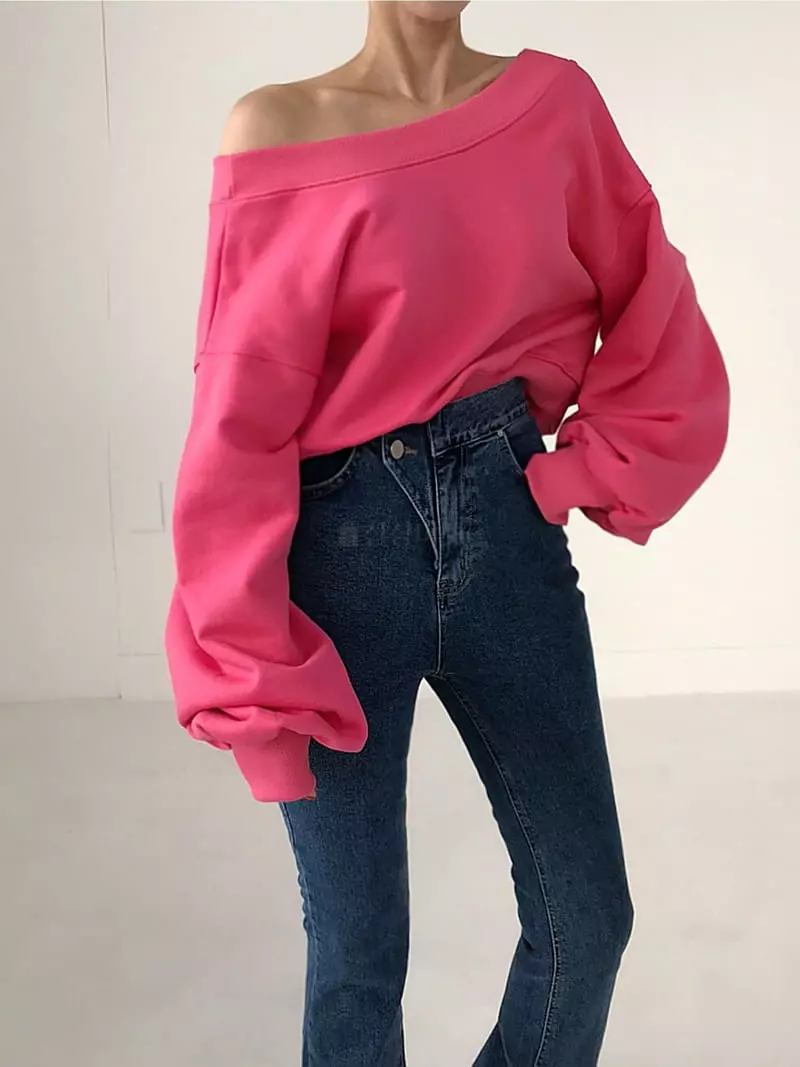 Twomoon - Korean Women Fashion - #momslook - Us Back Slit Sweatshirt - 6