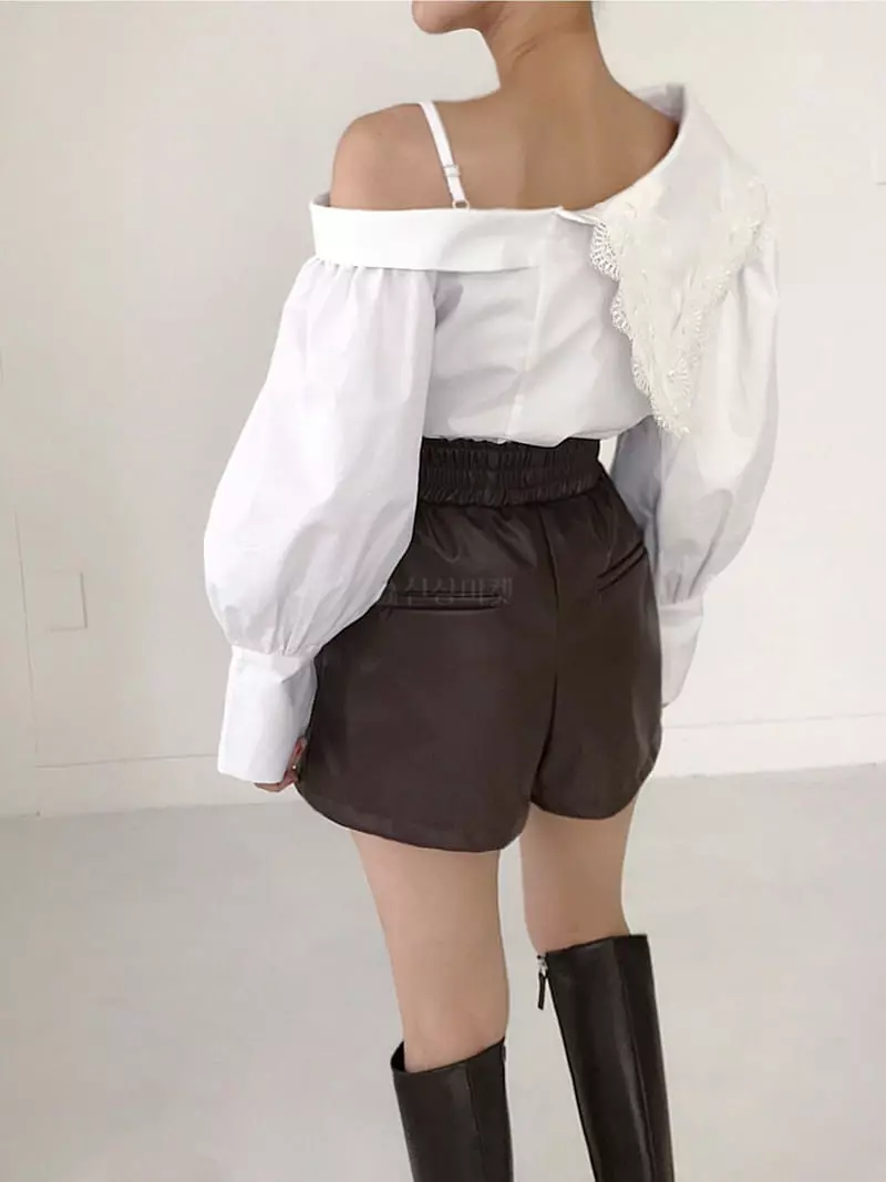 Twomoon - Korean Women Fashion - #momslook - Lay Collar Blouse