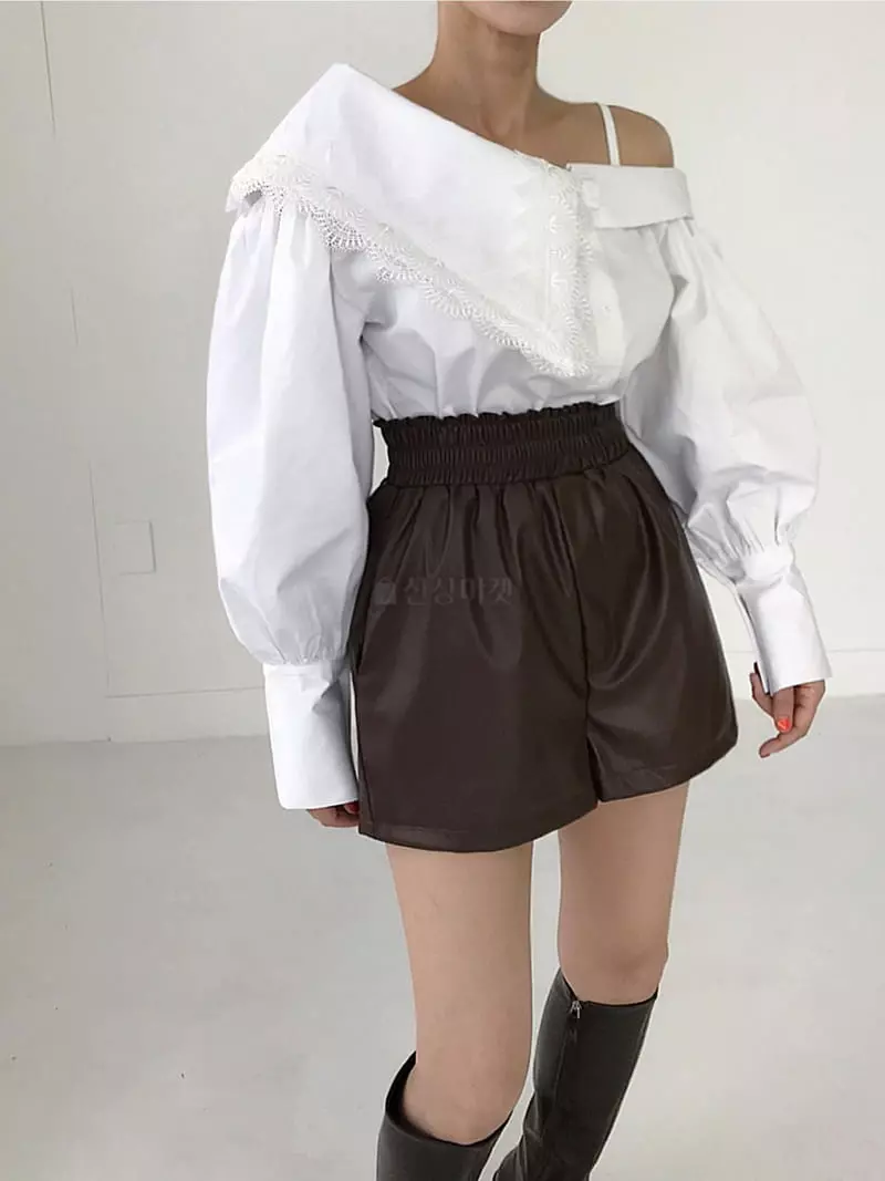 Twomoon - Korean Women Fashion - #momslook - Lay Collar Blouse - 2