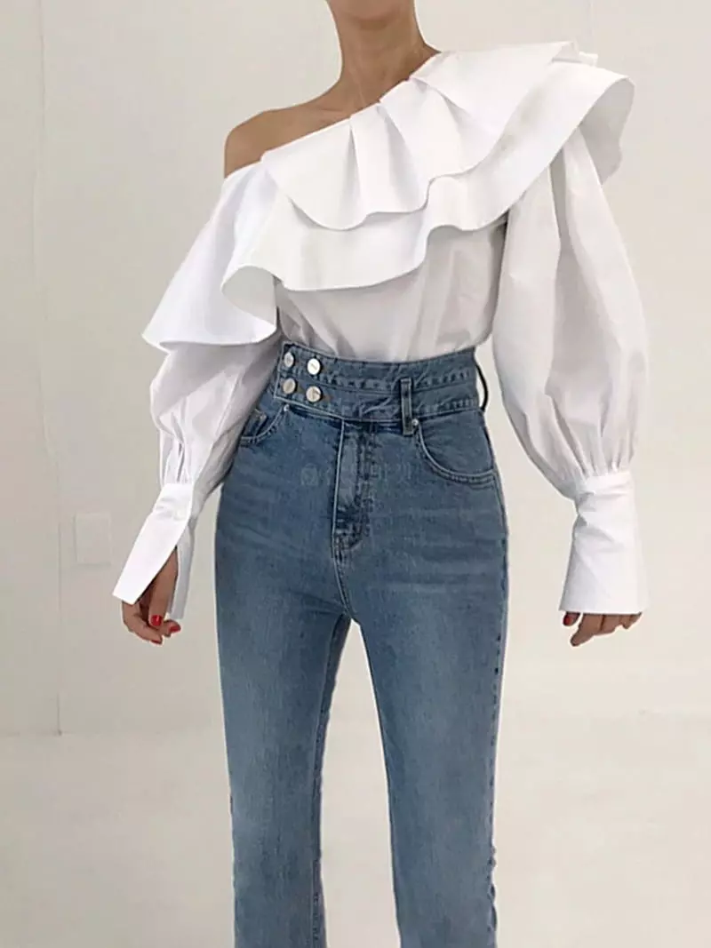 Twomoon - Korean Women Fashion - #momslook - Lade Frill Blouse