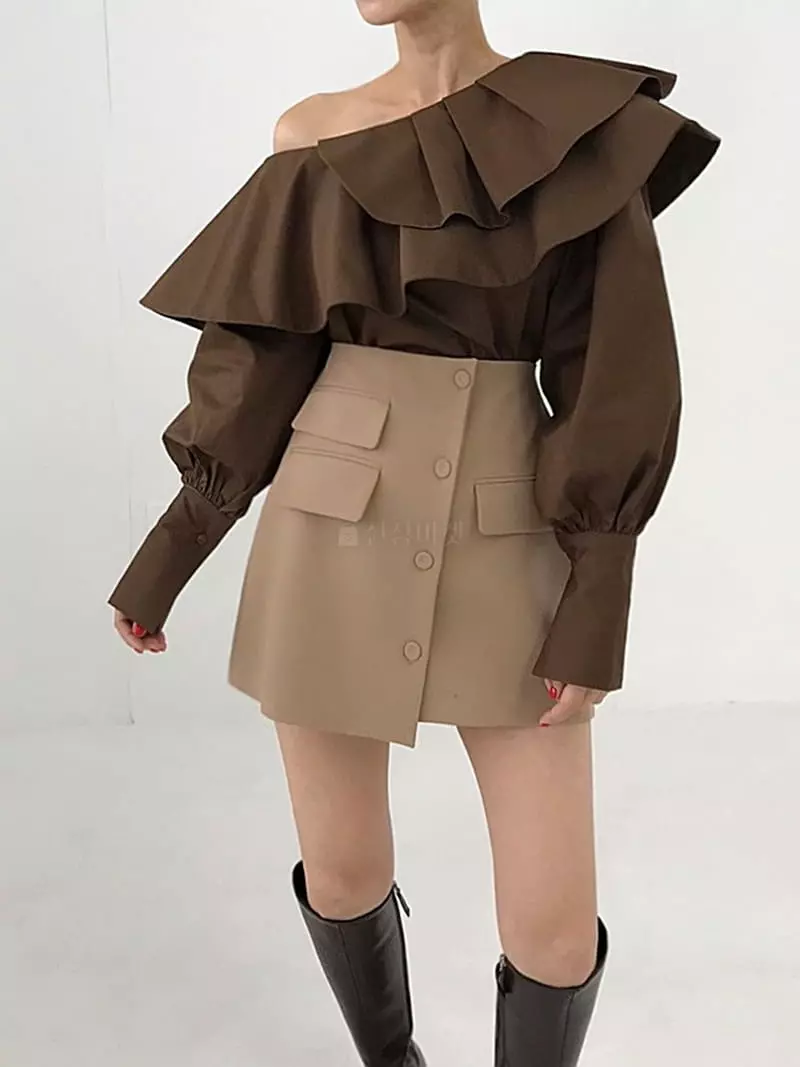 Twomoon - Korean Women Fashion - #momslook - Lade Frill Blouse - 11