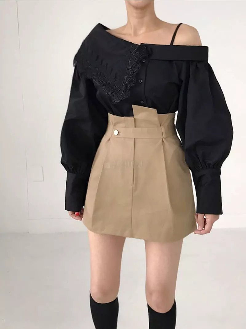 Twomoon - Korean Women Fashion - #pursuepretty - Lay Collar Blouse - 6