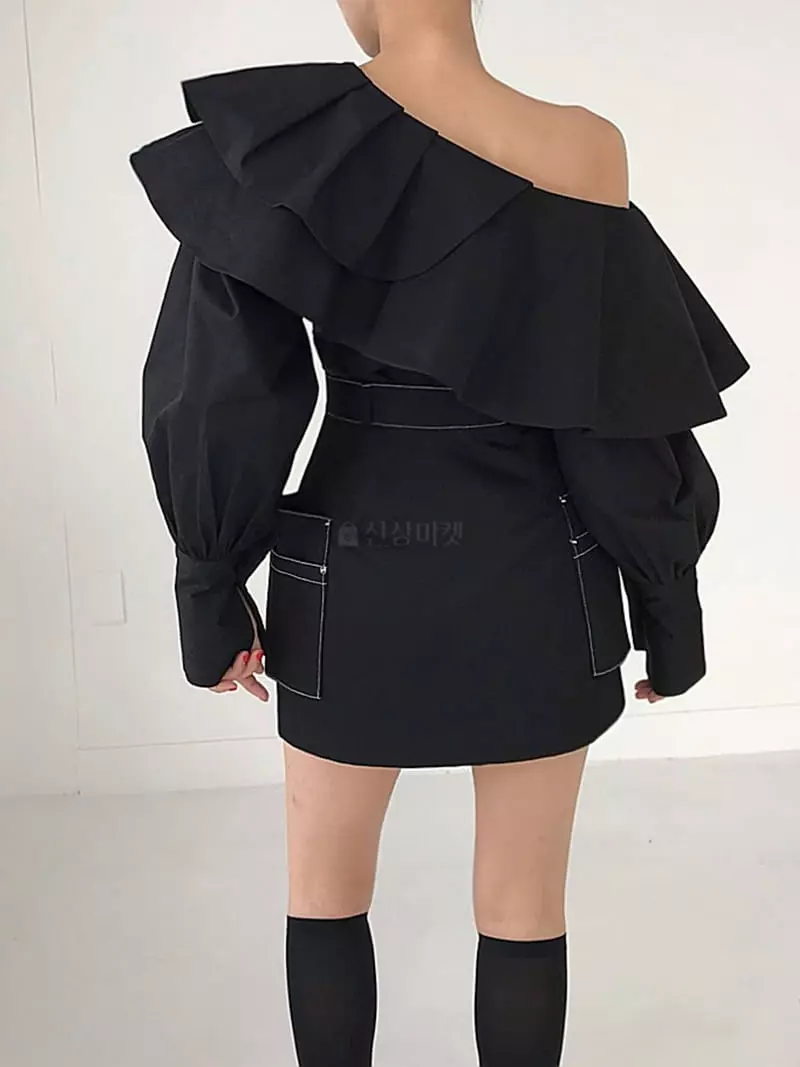Twomoon - Korean Women Fashion - #restrostyle - Lade Frill Blouse - 6