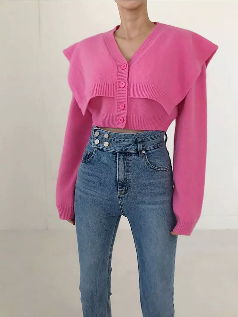 Twomoon - Korean Women Fashion - #restrostyle - Flu Knit Tee - 3
