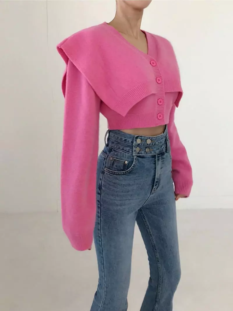 Twomoon - Korean Women Fashion - #restrostyle - Flu Knit Tee - 4