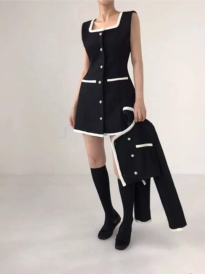 Twomoon - Korean Women Fashion - #romanticstyle - Fring Twid One-piece