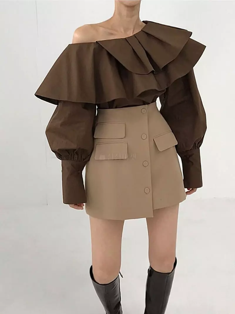 Twomoon - Korean Women Fashion - #shopsmall - Lade Frill Blouse - 8