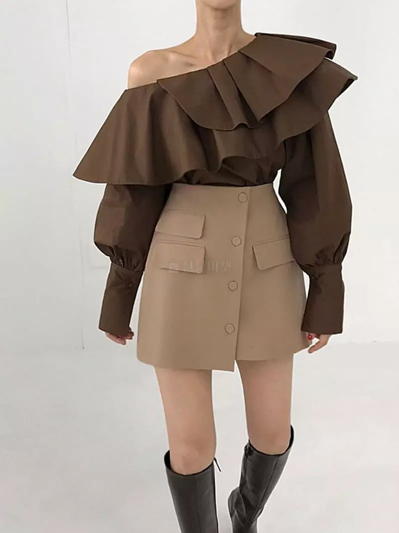 Twomoon - Korean Women Fashion - #thelittlethings - Lade Frill Blouse - 10