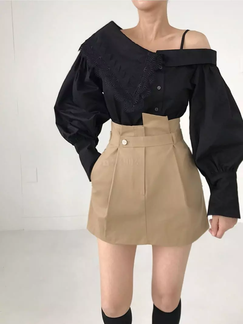 Twomoon - Korean Women Fashion - #womensfashion - Lay Collar Blouse - 4