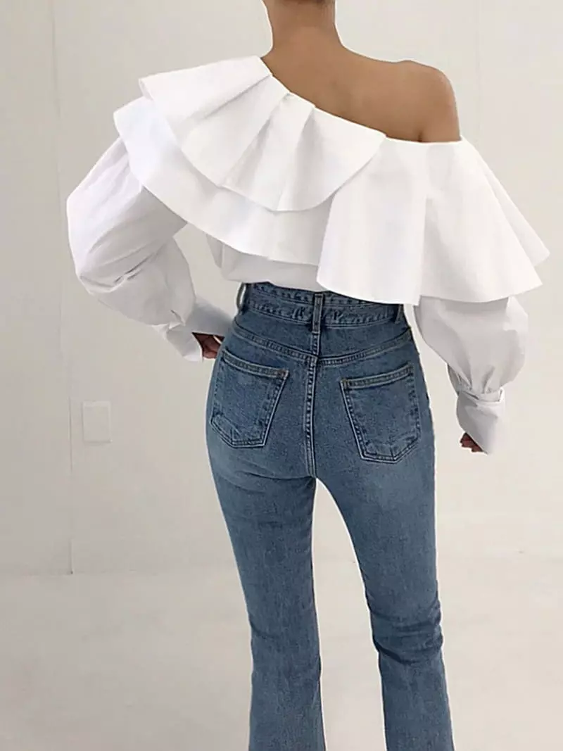 Twomoon - Korean Women Fashion - #vintageinspired - Lade Frill Blouse - 3