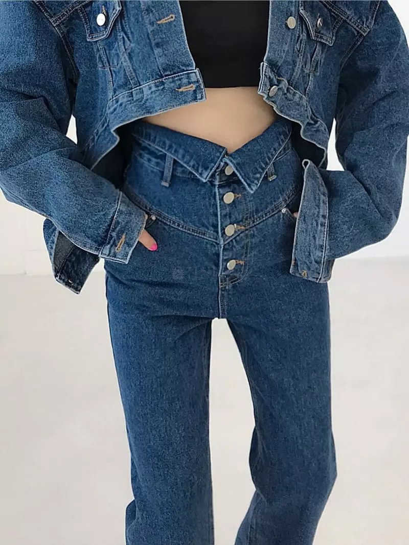 Twomoon - Korean Women Fashion - #vintagekidsstyle - Double Collar Pants - 2