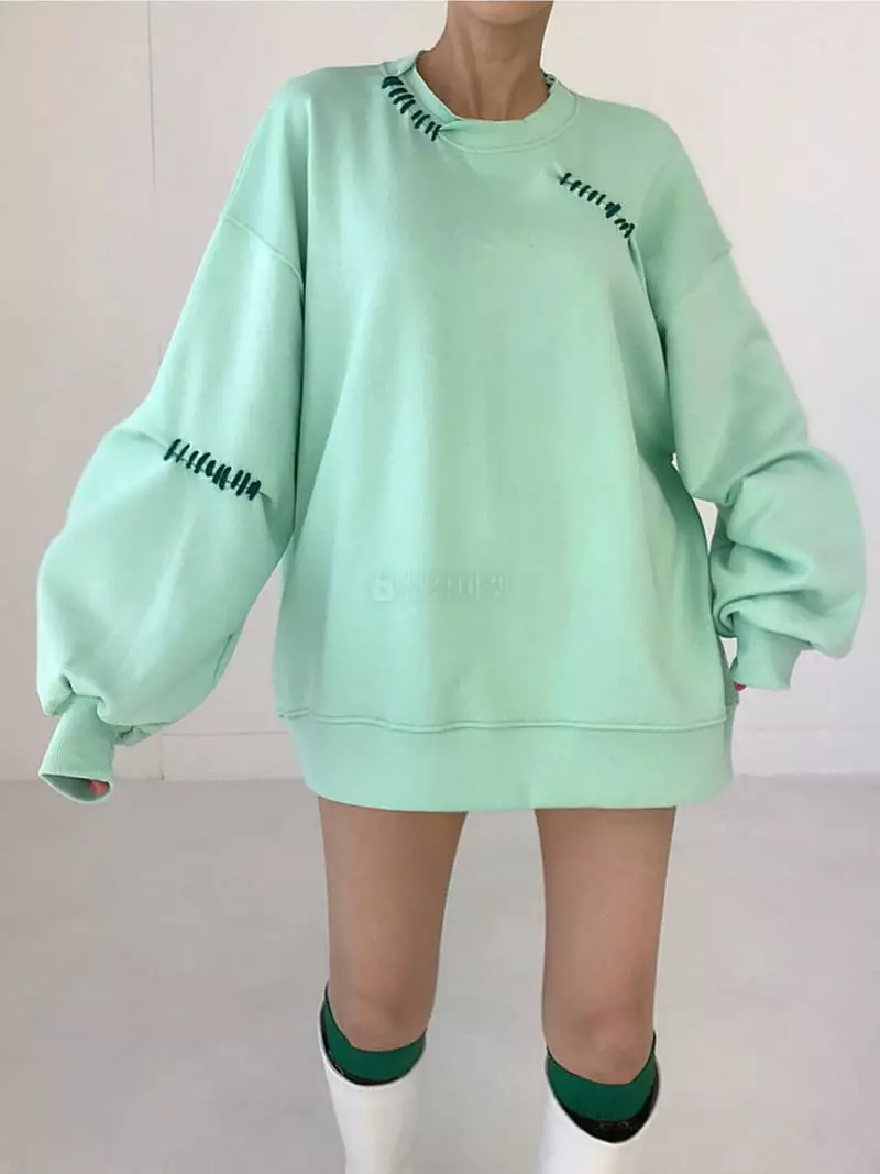 Twomoon - Korean Women Fashion - #womensfashion - Tonton Stitch Sweatshirt - 6