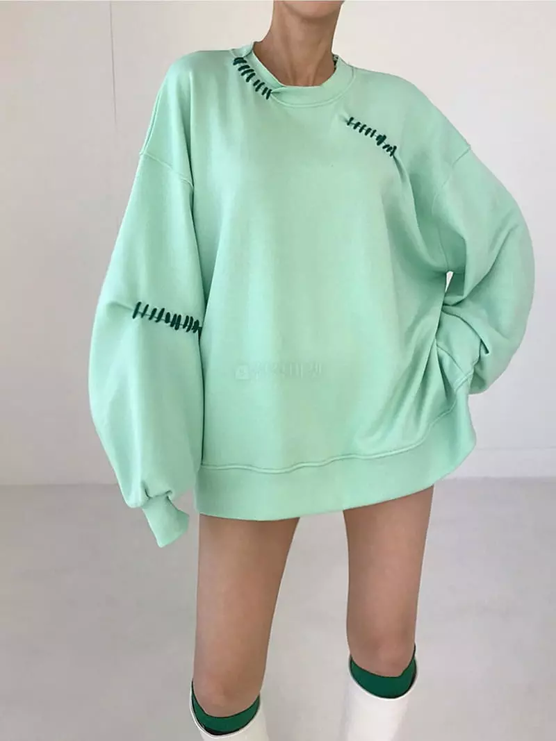 Twomoon - Korean Women Fashion - #womensfashion - Tonton Stitch Sweatshirt - 8