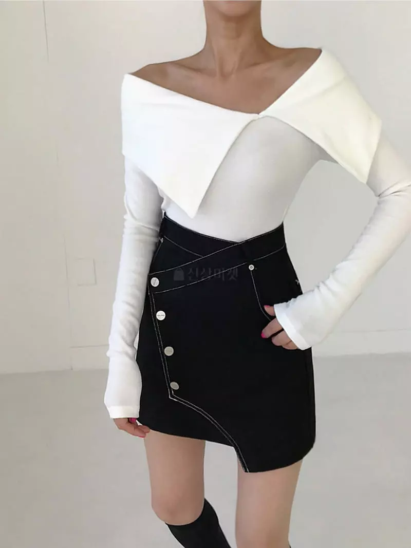 Twomoon - Korean Women Fashion - #womensfashion - Wing Shoulder Tee - 2