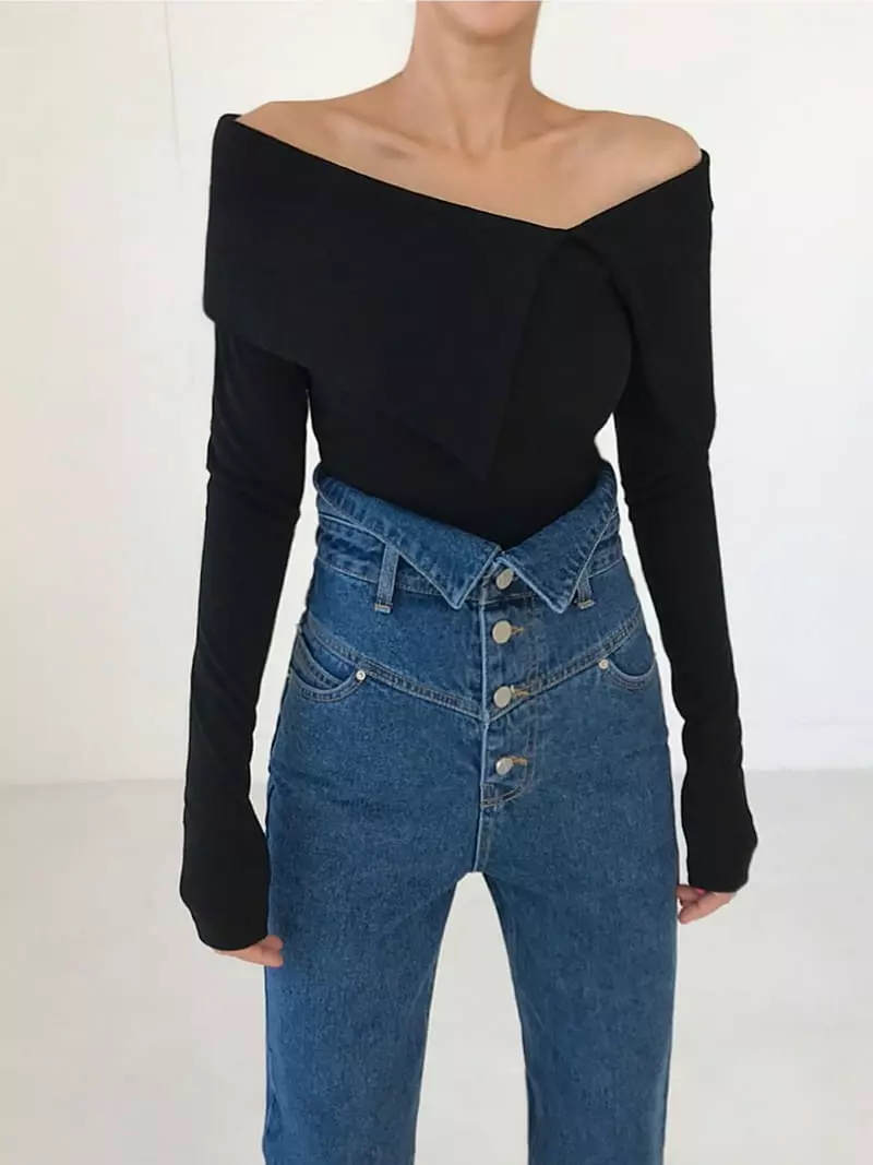 Twomoon - Korean Women Fashion - #momslook - Wing Shoulder Tee - 4