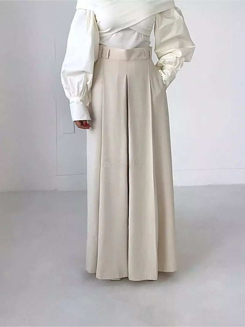Twomoon - Korean Women Fashion - #momslook - Wide Pleats Pants - 4