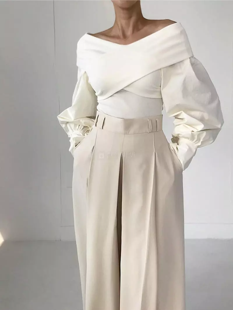 Twomoon - Korean Women Fashion - #womensfashion - X Drape Blouse - 3