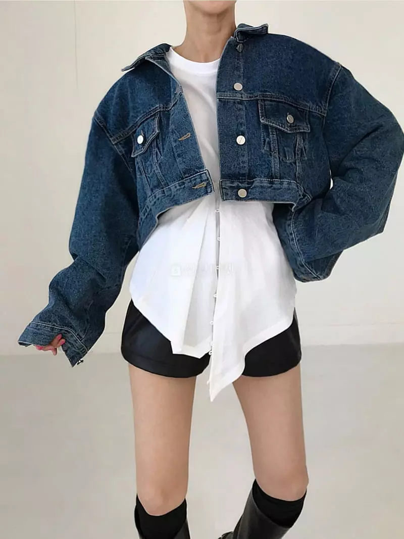 Twomoon - Korean Women Fashion - #womensfashion - Under Denim Jacket - 3