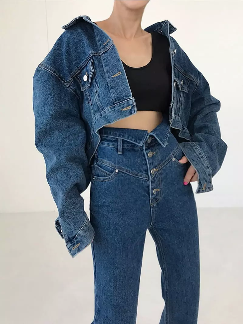 Twomoon - Korean Women Fashion - #womensfashion - Under Denim Jacket - 5