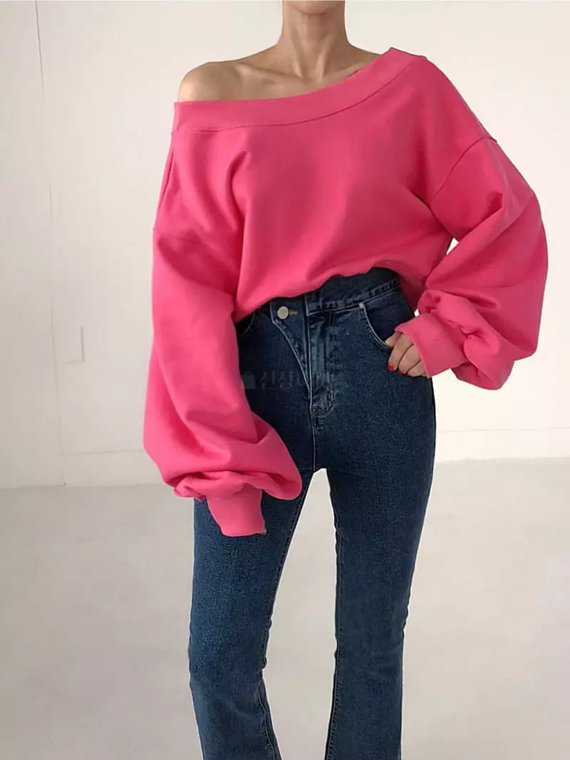 Twomoon - Korean Women Fashion - #momslook - Us Back Slit Sweatshirt - 4