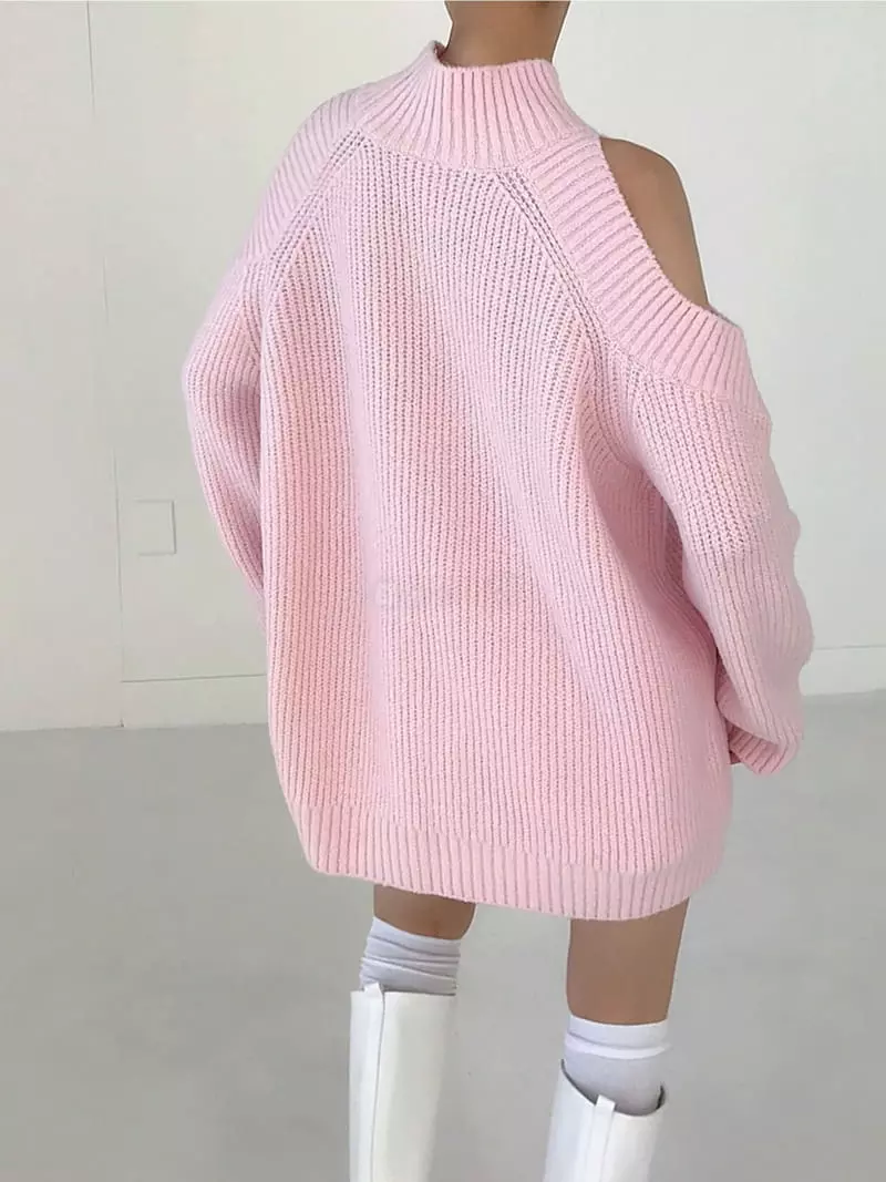 Twomoon - Korean Women Fashion - #womensfashion - Shoulder Slit Knit Tee - 5