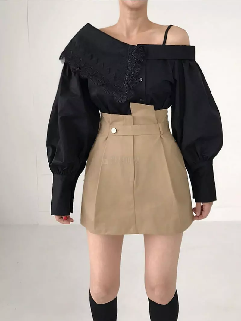 Twomoon - Korean Women Fashion - #womensfashion - Lay Collar Blouse - 3