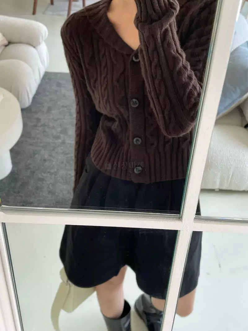 Und - Korean Women Fashion - #womensfashion - Collar Twist Cardigan - 2