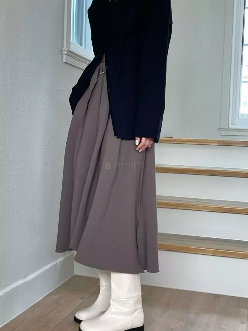 Und - Korean Women Fashion - #womensfashion - Belt Slit Skirt - 2